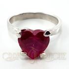 Solitario Cuore rosso Valentino 10 mm